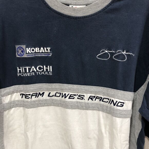 Team Lowe's Racing Mens Shirt NASCAR Jimmie Johnson #48 XL Kobalt Hitachi Blue - Picture 7 of 8